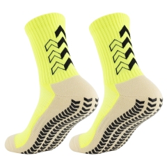 2026 HJ New Arrival Wholesale Indoor Terry Skate Yoga Socks Mid Calf Cotton Grip Anti Slip Pilates Socks for Unisex