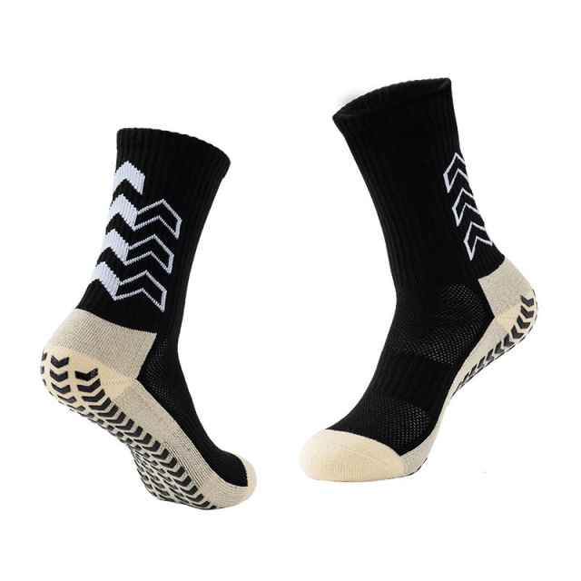 2026 HJ New Arrival Wholesale Indoor Terry Skate Yoga Socks Mid Calf Cotton Grip Anti Slip Pilates Socks for Unisex