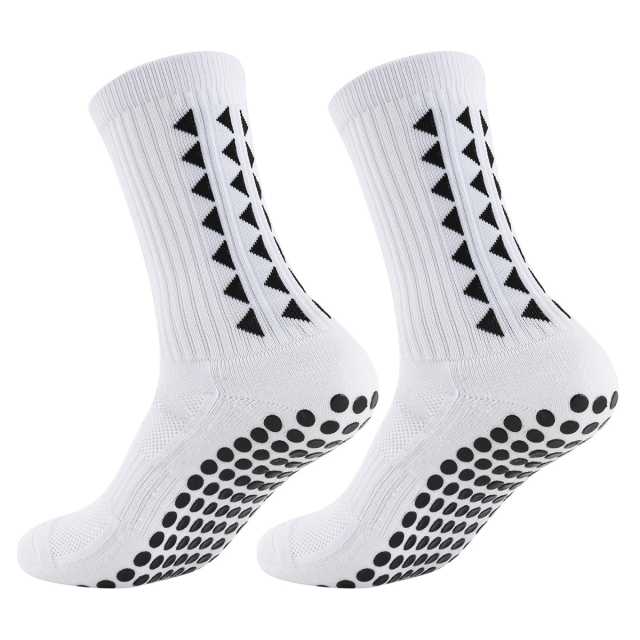 2026 HJ New Arrival Wholesale Indoor Terry Skate Yoga Socks Mid Calf Cotton Grip Anti Slip Pilates Socks for Unisex