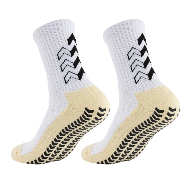 2026 HJ New Arrival Wholesale Indoor Terry Skate Yoga Socks Mid Calf Cotton Grip Anti Slip Pilates Socks for Unisex