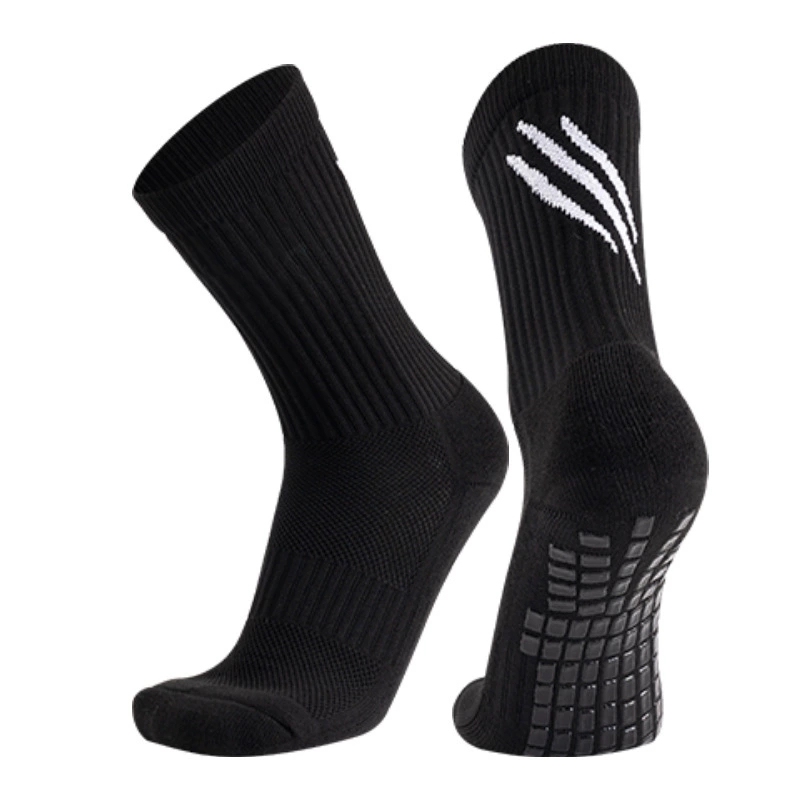 2026 HJ New Arrival Wholesale Indoor Terry Skate Yoga Socks Mid Calf Cotton Grip Anti Slip Pilates Socks for Unisex