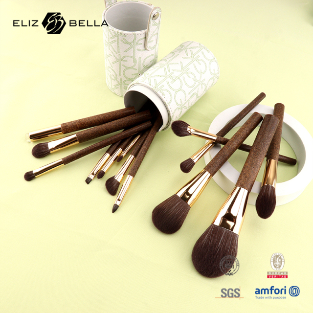 Coffee Ground Handle Design,Eco-Conscious Makeup Brush Kit – Plastic-Free, Reusable & Kind to the Planet