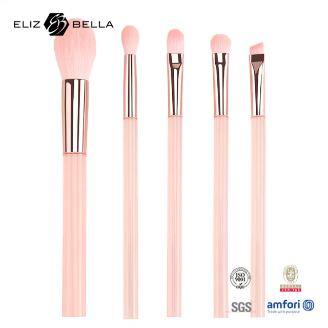 On-the-Go Makeup Brush Kit –5pcs Mini Size Lightweight & Space-Saving for Frequent Travelers