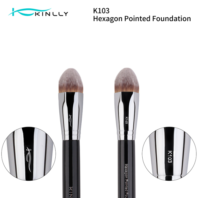 K103 Hexagon Pointed Foundation Brush,Customization Logo, Color, and Packaging Welcome