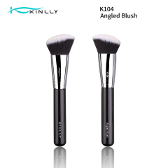 Elevate Your Line with a Statement Powder Brush，Copper Ferrule，Gloss Black Wood ，Vegan Bristles