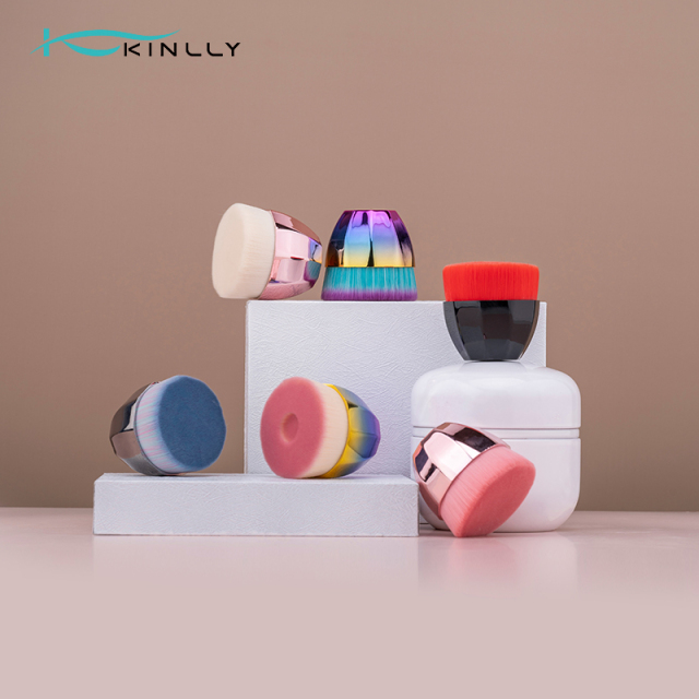 Custom KINLLY Petal Brush – Premium Synthetic Fiber, Rose Gold Metal Base | OEM/ODM Private Label Available for Beauty Brands