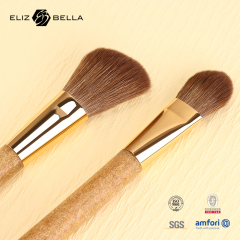 Custom Cosmetic Brush Set – Fine Point Synthetic Bristles, Mini Aluminum Ferrule,Eco-friendly Coffee Ground Handle – OEM/OMD Welcome
