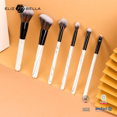 Vegan Makeup Brush Set – Fluffy Synthetic Fibers, Aluminum Ferrule, Light Wood Handle – Full Brand Customization
