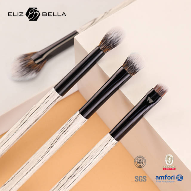 Vegan Makeup Brush Set – Fluffy Synthetic Fibers, Aluminum Ferrule, Light Wood Handle – Full Brand Customization