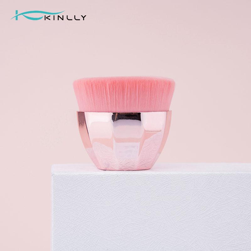 Custom KINLLY Petal Brush – Premium Synthetic Fiber, Rose Gold Metal Base | OEM/ODM Private Label Available for Beauty Brands
