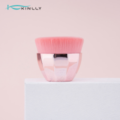Custom KINLLY Petal Brush – Premium Synthetic Fiber, Rose Gold Metal Base | OEM/ODM Private Label Available for Beauty Brands