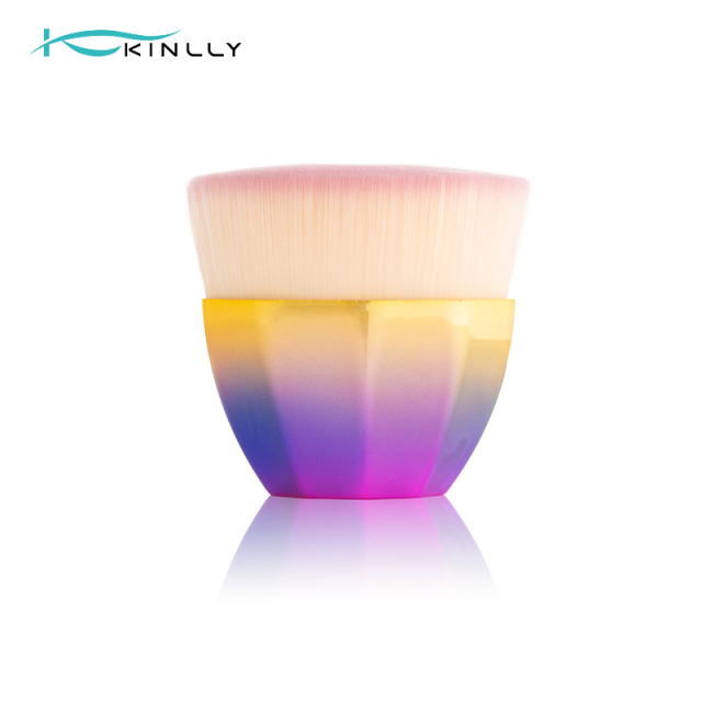 KINLLY Luxury Petal Makeup Brush – Soft Synthetic Bristles with Rose Gold Metal Base | Elegant & High-Performance Blending Tool