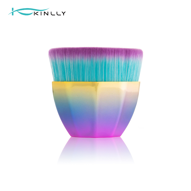 Custom KINLLY Petal Brush – Premium Synthetic Fiber, Rose Gold Metal Base | OEM/ODM Private Label Available for Beauty Brands