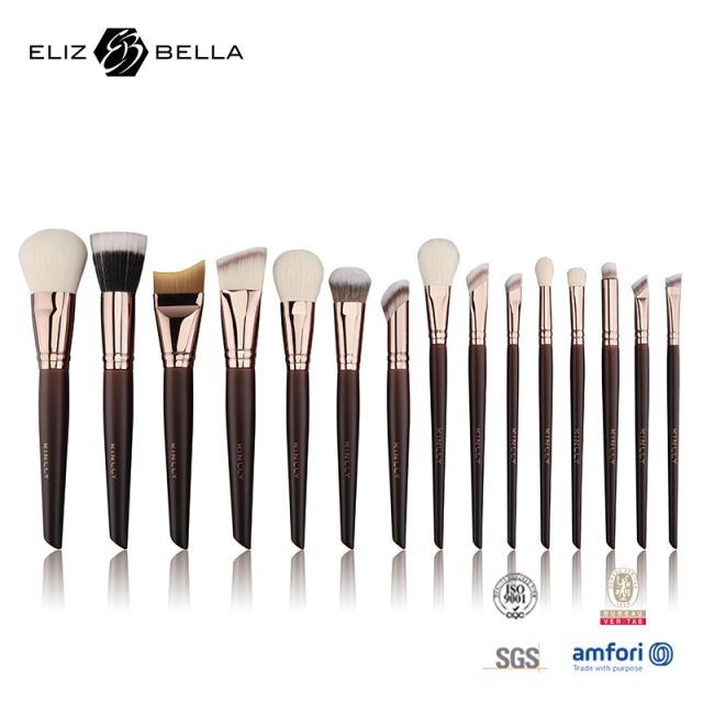 Luxury Custom Makeup Brushes – Synthetic Bristles, Aluminum Ferrule, Wooden Handle – ODM Design Supported