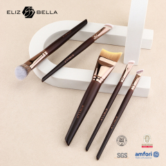 Luxury Custom Makeup Brushes – Synthetic Bristles, Aluminum Ferrule, Wooden Handle – ODM Design Supported