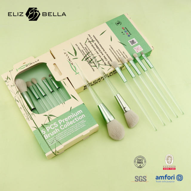 Custom Makeup Brush –Synthetic Tips, Aluminum Ferrule, Clear Plastic Handle With Paper Boxes  – OEM/ODM Design