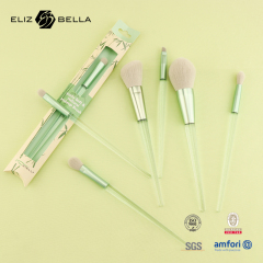Custom Makeup Brush –Synthetic Tips, Aluminum Ferrule, Clear Plastic Handle With Paper Boxes  – OEM/ODM Design