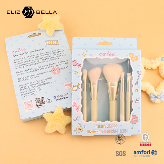 Luxury Cosmetic Brush – Fine Synthetic Hairs, Aluminum Ferrule,Plastic Handle With Paper Packaging Box Deign  – ODM /OEM Service