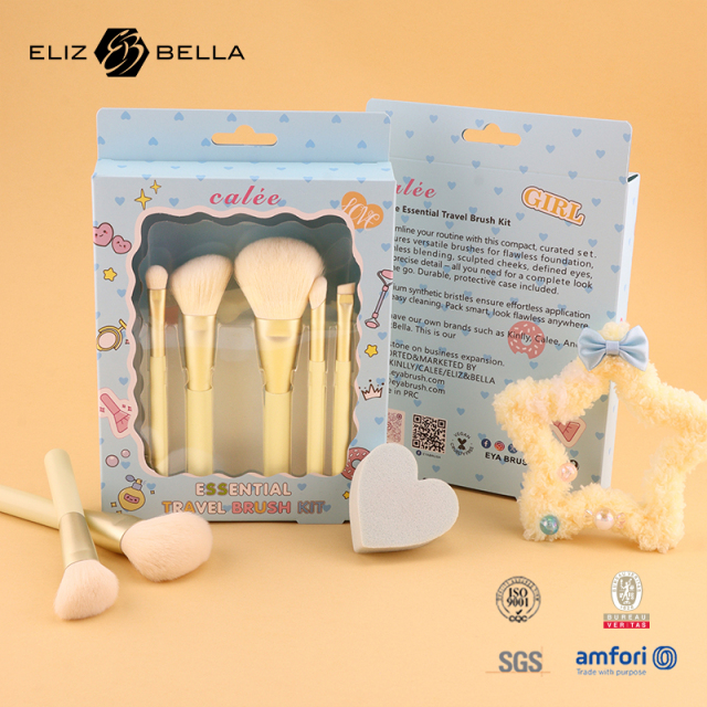 Luxury Cosmetic Brush – Fine Synthetic Hairs, Aluminum Ferrule,Plastic Handle With Paper Packaging Box Deign  – ODM /OEM Service