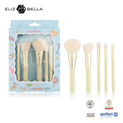 Luxury Cosmetic Brush – Fine Synthetic Hairs, Aluminum Ferrule,Plastic Handle With Paper Packaging Box Deign  – ODM /OEM Service