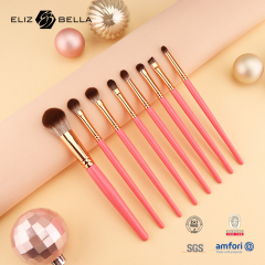 Professional Quality Vegan Precision Brush – Fine Synthetic Tip, Aluminum Ferrule,Pink Wood Handle – Full Customization