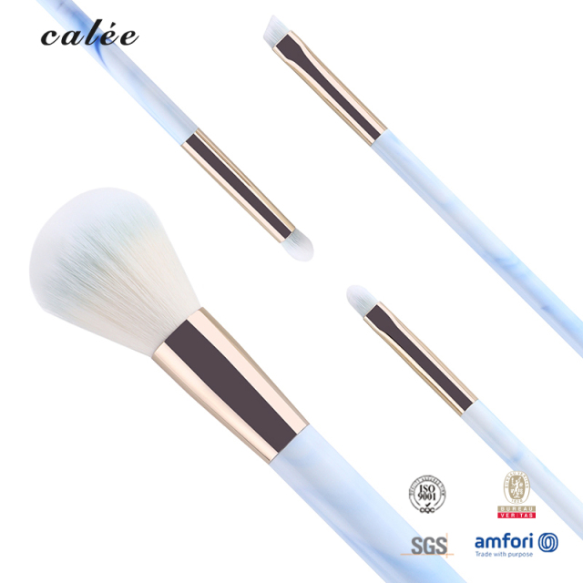 Vegan Makeup Brush – Synthetic Fibers, Aluminum Ferrule, Plastic Handle – Custom Color