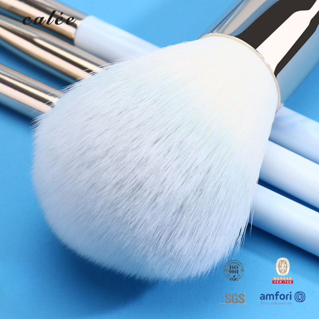 Vegan Makeup Brush – Synthetic Fibers, Aluminum Ferrule, Plastic Handle – Custom Color