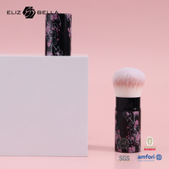 Retractable Cosmetic Brush With Aluminum Tube,Synthetic Hair ,Roll Printing Design On The Tube