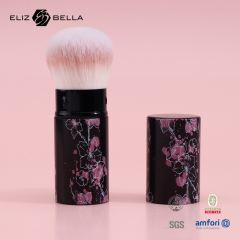 Retractable Cosmetic Brush With Aluminum Tube,Synthetic Hair ,Roll Printing Design On The Tube