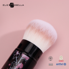 Retractable Cosmetic Brush With Aluminum Tube,Synthetic Hair ,Roll Printing Design On The Tube