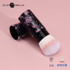 Retractable Cosmetic Brush With Aluminum Tube,Synthetic Hair ,Roll Printing Design On The Tube