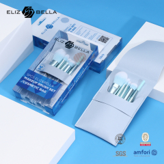 5pcs Travel Synthetic Brushes in Luxury Clear Box – Available in Wood & Plastic Handle Styles