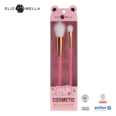 2PCS  High-Impact Branding Mini Kit: Synthetic Hair Brushes with Full Custom Paper Box & Handle Material Choice