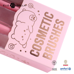 2PCS  High-Impact Branding Mini Kit: Synthetic Hair Brushes with Full Custom Paper Box & Handle Material Choice