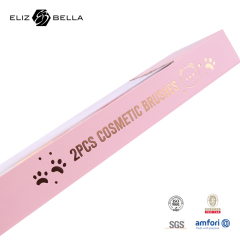 2PCS  High-Impact Branding Mini Kit: Synthetic Hair Brushes with Full Custom Paper Box & Handle Material Choice