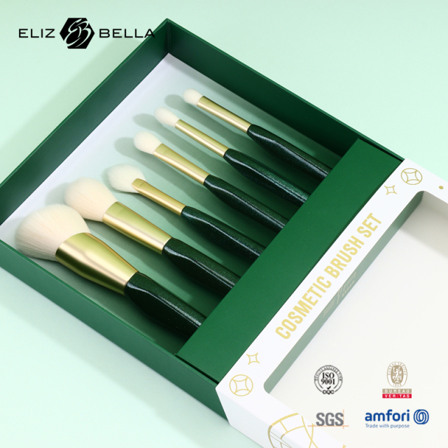 Customizable Art Makeup Brushes with Premium Paper Box – Classic Design Wood Handles