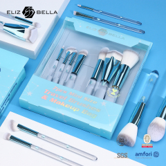 Eco-Friendly Travel Brush – Compact Synthetic, Aluminum Ferrule, Recycled Plastic Handle – Premium Packaging Box Including