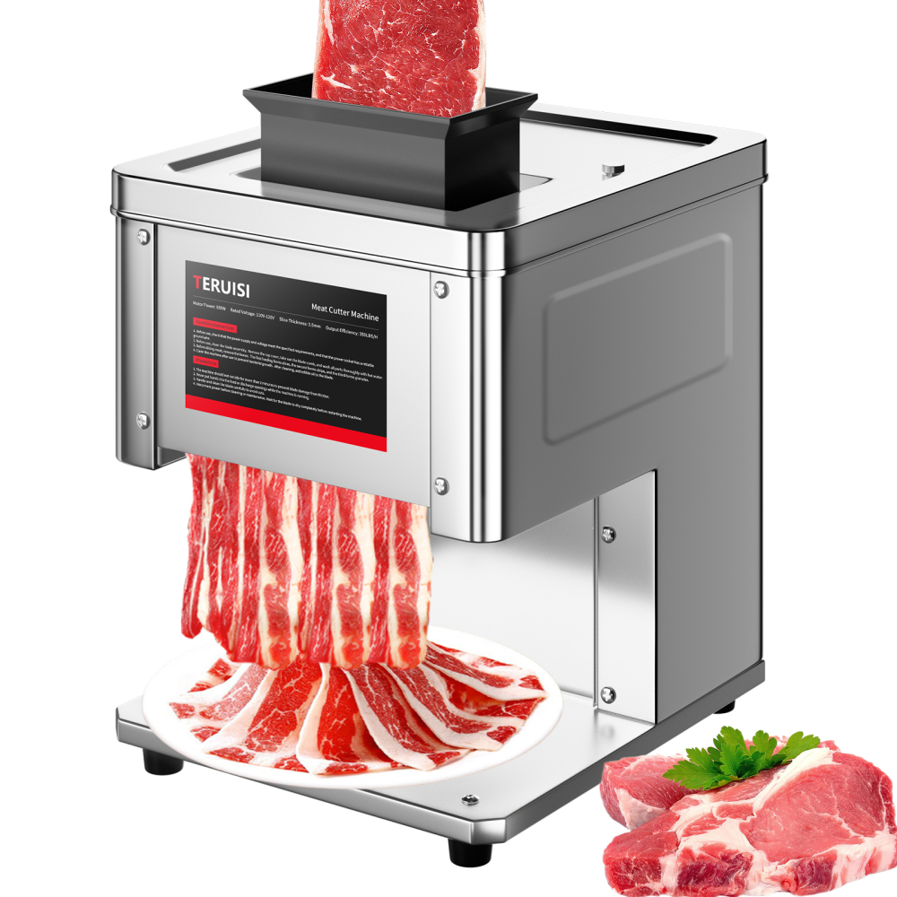 Meat Cutter Machine, 950W Electric Slicer Cutting Machine with 450LBS/H Slicing Output, 3.5mm Commercial Meat Slicer with Removable Blade for Boneless Pork Chicken Fish Soft Vegetables