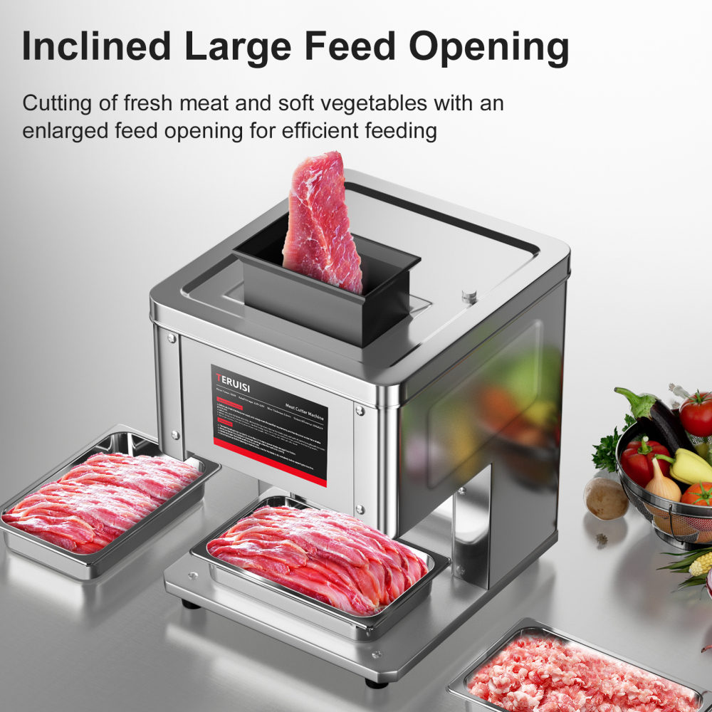 Meat Cutter Machine, 950W Electric Slicer Cutting Machine with 450LBS/H Slicing Output, 3.5mm Commercial Meat Slicer with Removable Blade for Boneless Pork Chicken Fish Soft Vegetables