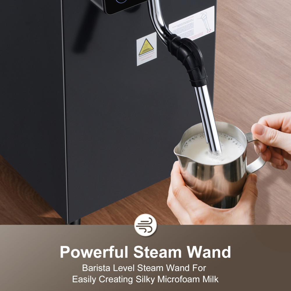 Commercial Milk Frother, 1800W Automatic Steam Machine, 6L/1.6Gal Electric Coffee Milk Foamer Stainless Steel Frother with LED Display & Adjustable Temperature for Café Shop Hotel