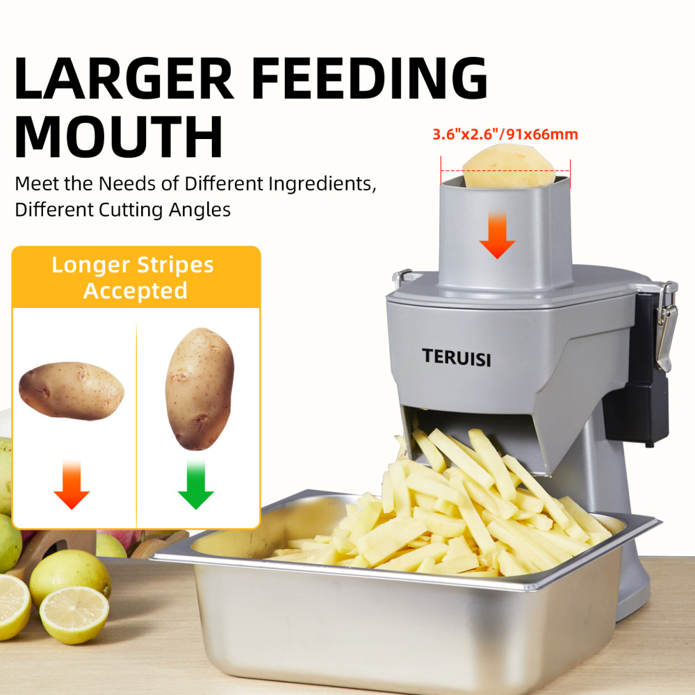 TERUISI 4-In-1 Electric Vegetable Chopper, 200W Vegetable Slicer Food Processor, Veggie Food Cutter With Slicing Shredding Dicing And Striping Function For Commercial Home Use