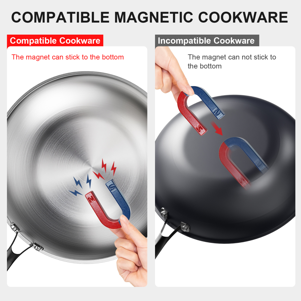 Induction Cooktop Commercial, 1800W Electric Stove with 18/10 Stainless Steel, 4 Hours Timer, 6 Preset Functions, 8 Temp/Power Levels, Portable Countertop Burner for RV Home Kitchen