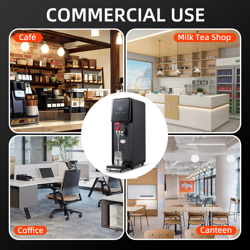 Hot Water Dispenser, 2000W Commercial Hot Water Boiler, 50L(13Gal)/H Large Hot Beverage Dispenser with 304 Stainless Steel Inner, HD LED Screen for Hotels, Restaurants, Bars 12L