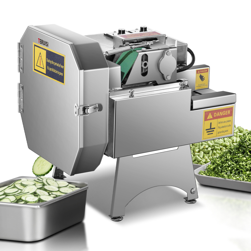 Commercial Vegetable Chopper, 200W Electric Vegetable Cutter, Industrial Slicer Stainless Steel Onion Chopper with Conveyor Belt, 2-20mm Adjustable Thickness for Veggie Tomato Lemon Potato