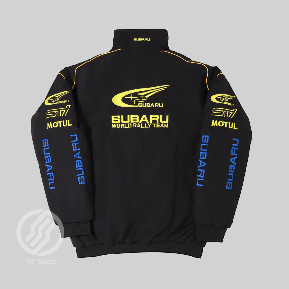Subaru Rally Embroidered Vintage Racing Jacket Black