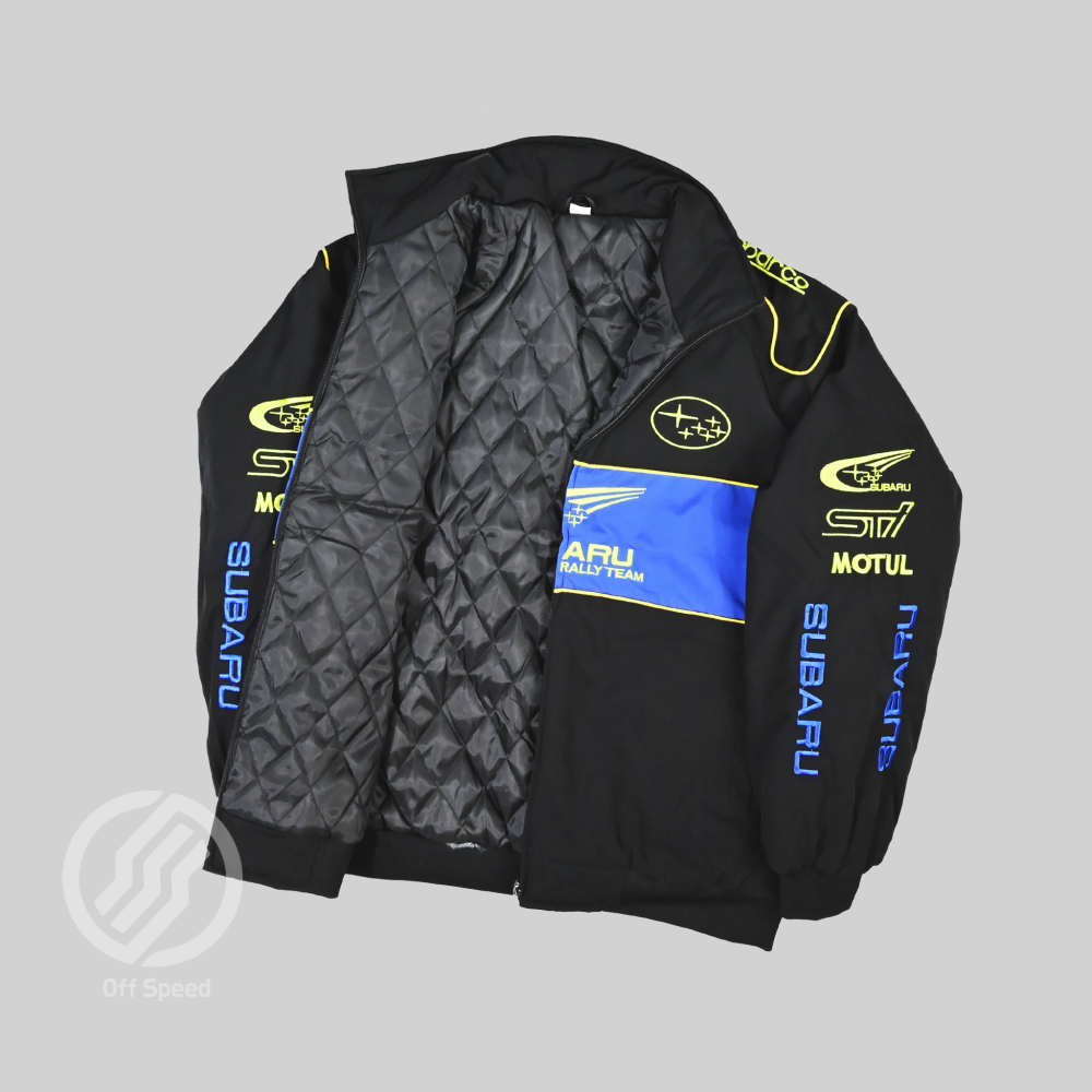 Subaru Rally Embroidered Vintage Racing Jacket Black