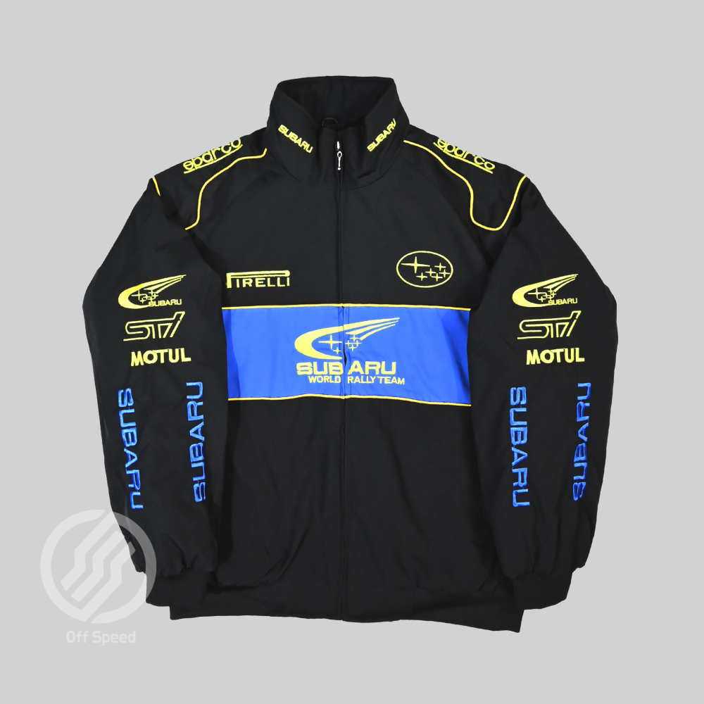 Subaru Rally Embroidered Vintage Racing Jacket Black