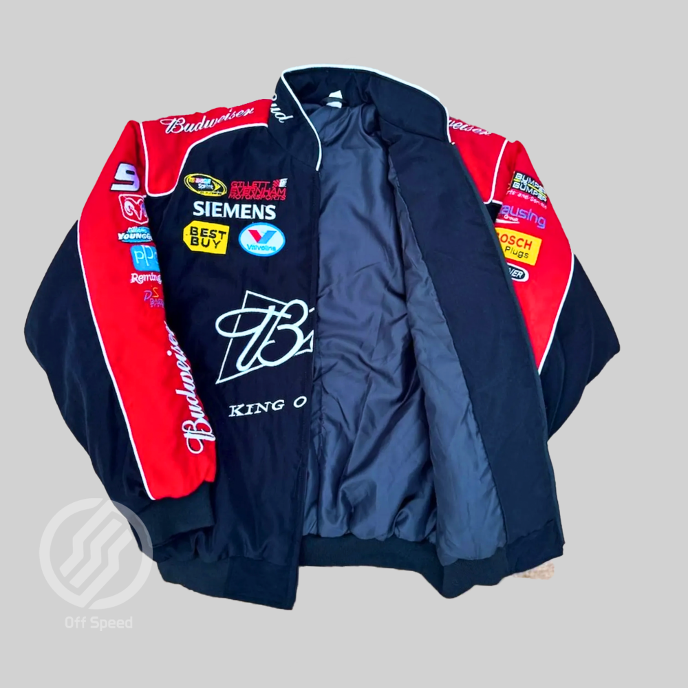 F1 Budweiser Embroidered Vintage Racing Jacket Black
