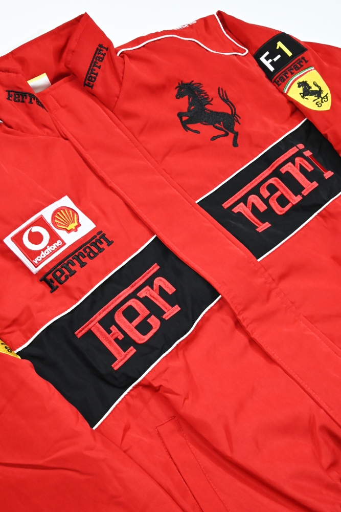 F1 Ferrari Embroidered Vintage Racing Jacket Red
