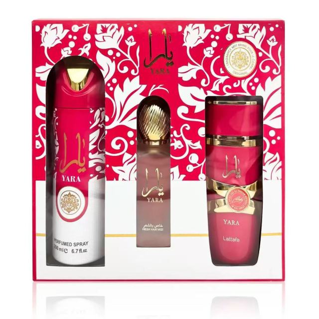 High quality Arabic Middle Eastern perfume lattafa yara candy three-piece gift box set women's perfume